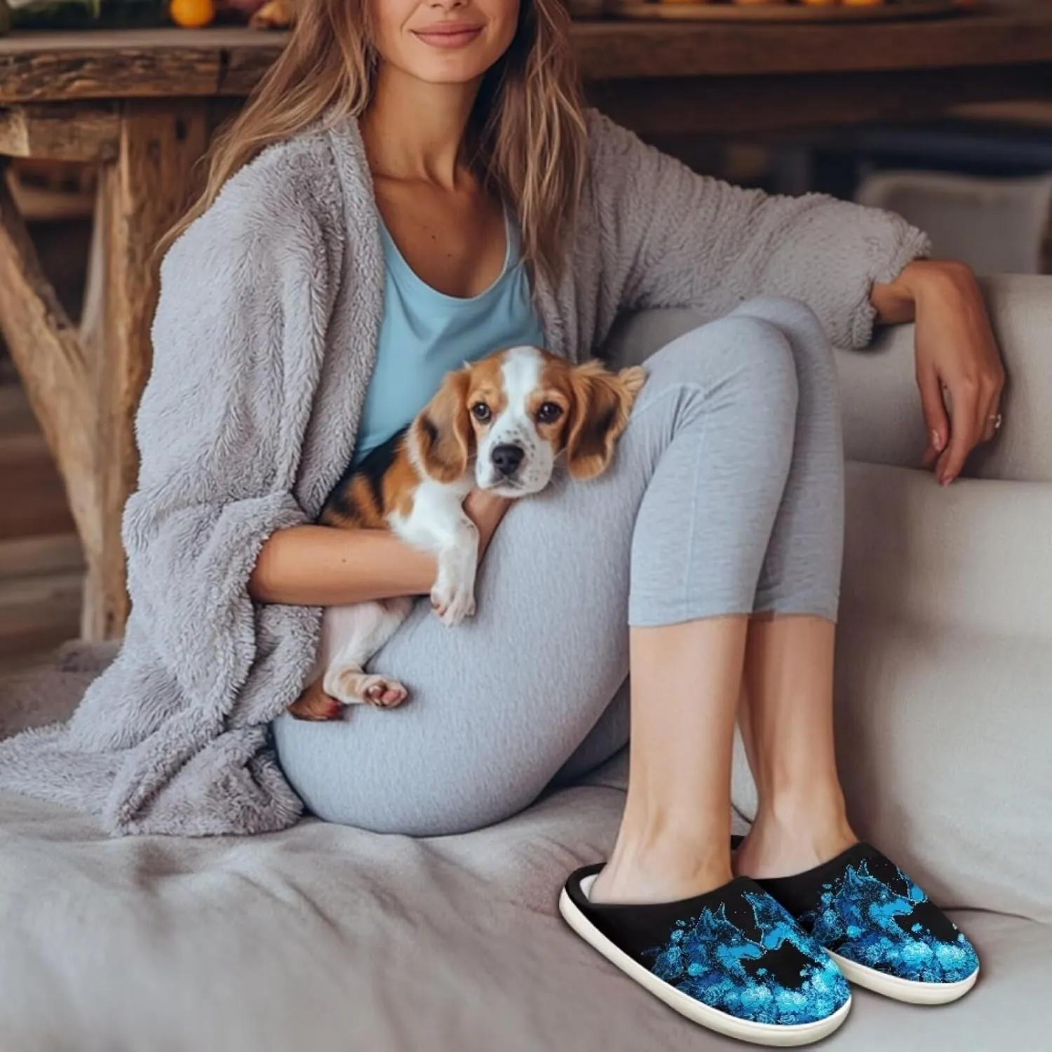 chaqlin Fuzzy House Slipper Womens Memory Foam Flat Heels Slippers for Causal Bedroom Walking with Flat Heels Causal Outdoor Indoor Shoes