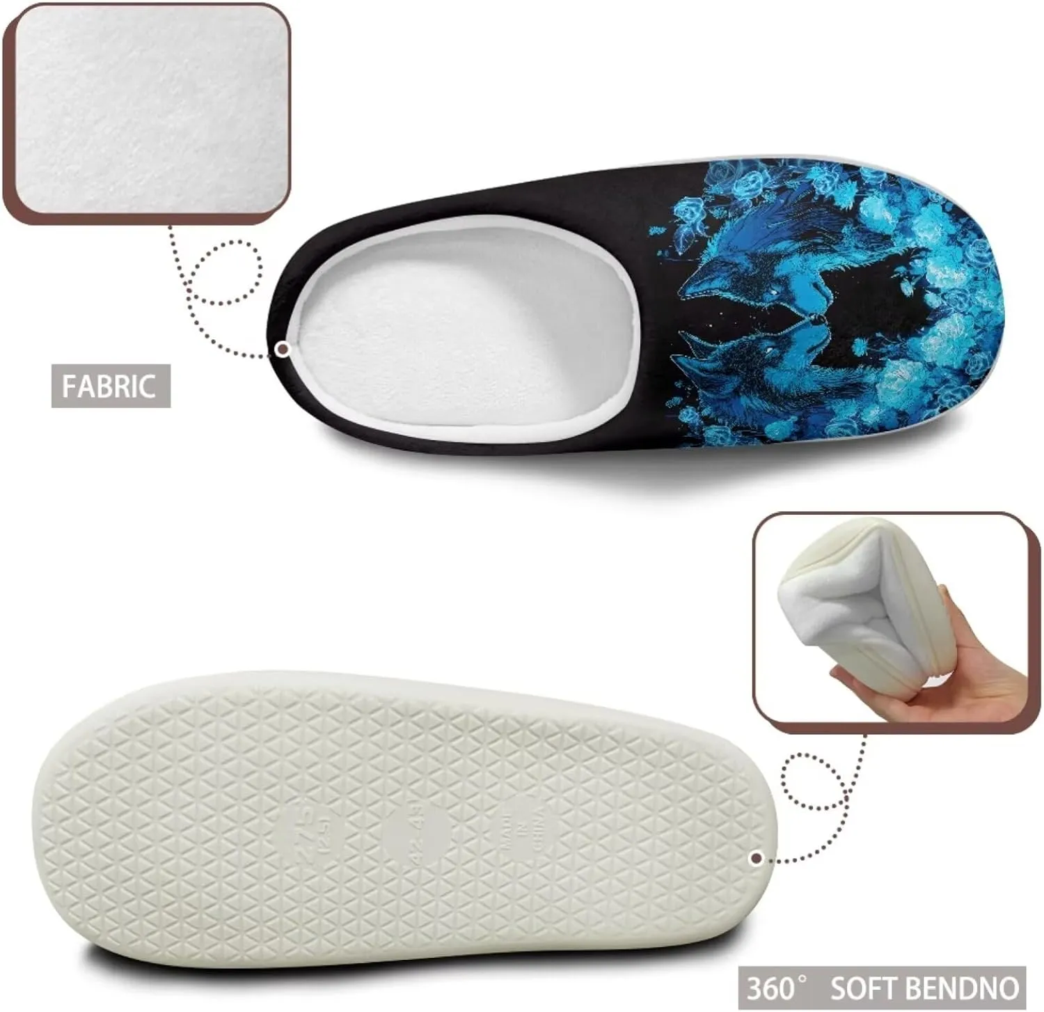 chaqlin Fuzzy House Slipper Womens Memory Foam Flat Heels Slippers for Causal Bedroom Walking with Flat Heels Causal Outdoor Indoor Shoes