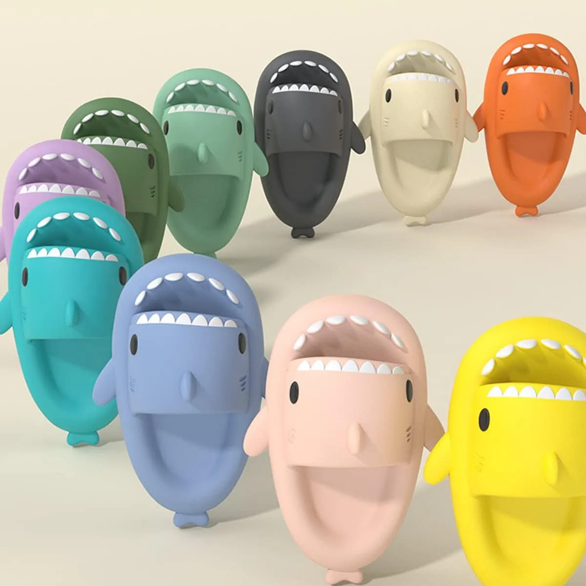 ChayChax Boys Girl Cloud Shark Slides Non-Slip Novelty Open Toe Sandals Extremely Comfy Cushioned Thick Sole Cute Cartoon Shower Slippers Indoor & Outdoor