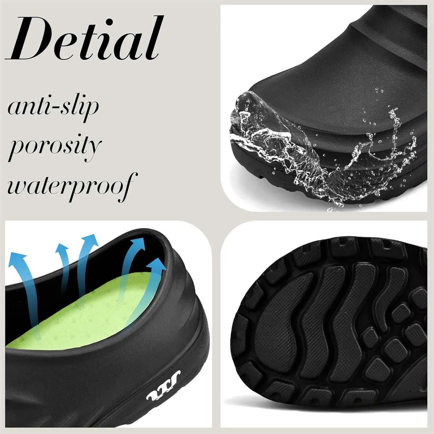 Chef Shoes for Women Slip Resistant Lightweight & Waterproof Kitchen Work Clogs Breathable Arch Support Comfort Sandals Unisex