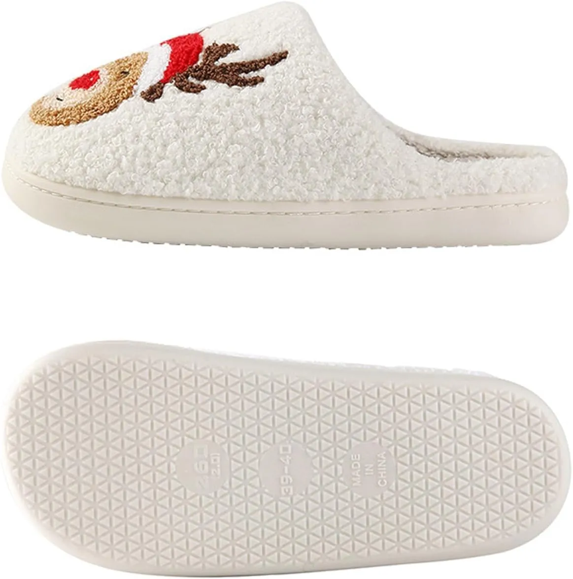 Christmas Slippers for Women Men Cute Cartoon Winter Plush Furry Funny Slippers Comfy Warm House Shoes