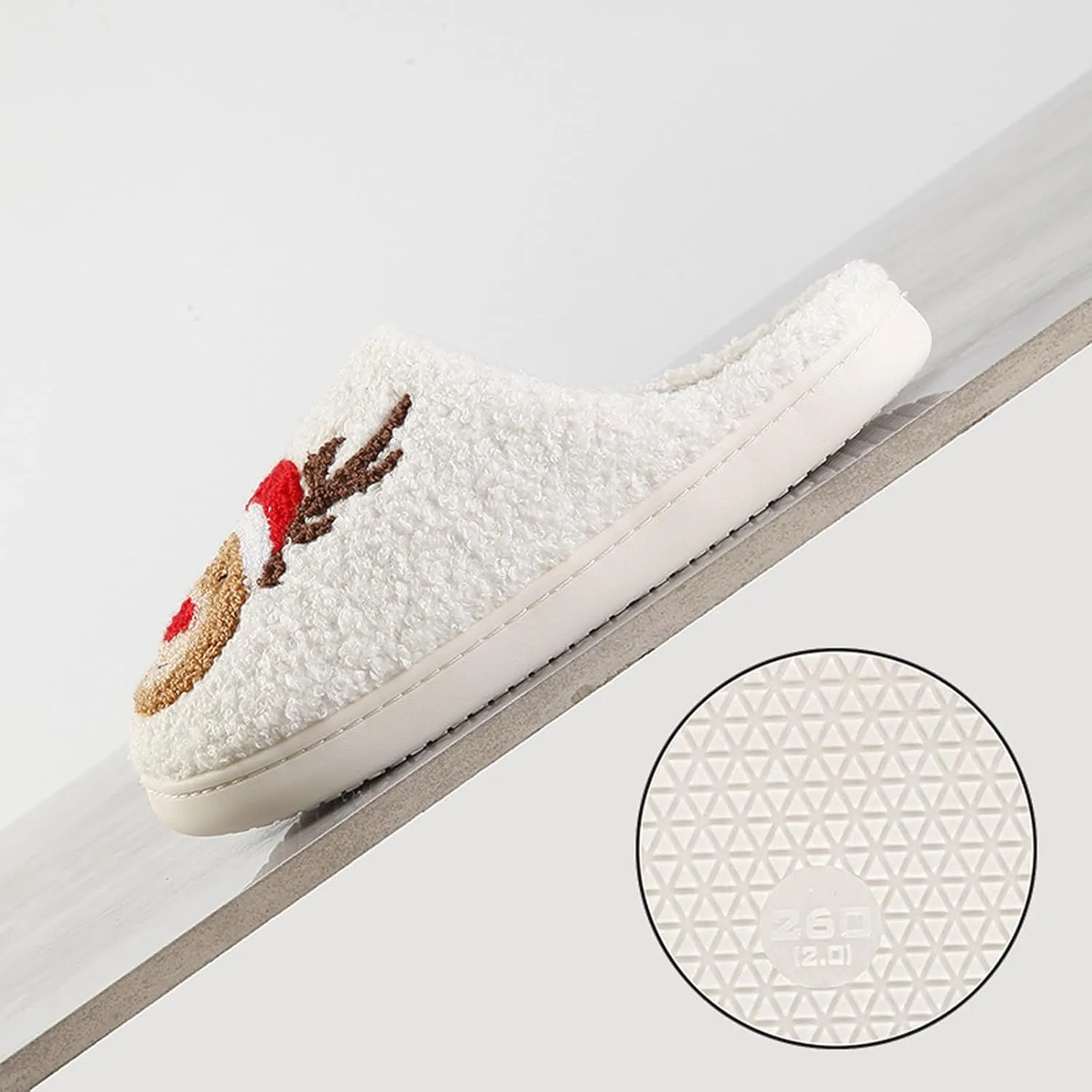 Christmas Slippers for Women Men Cute Cartoon Winter Plush Furry Funny Slippers Comfy Warm House Shoes