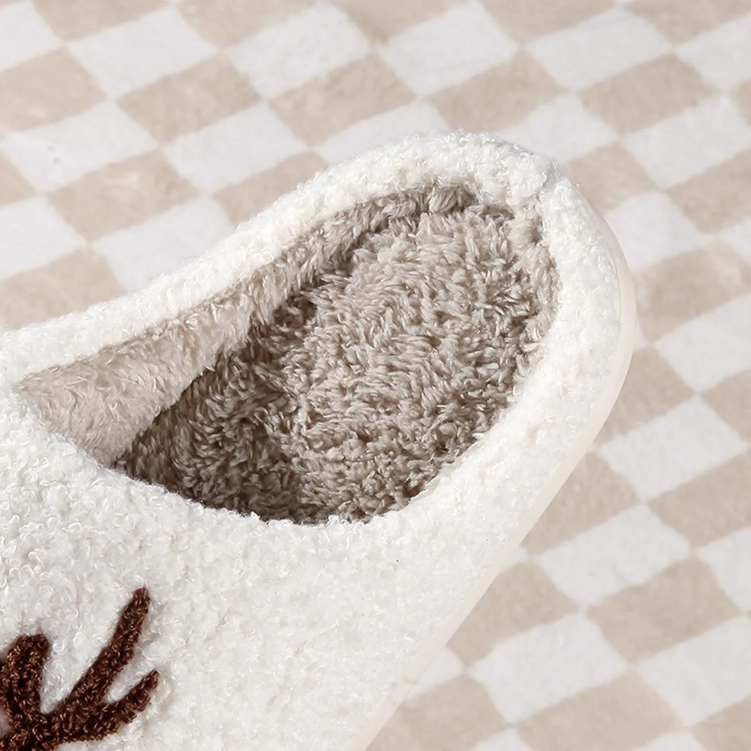 Christmas Slippers for Women Men Cute Cartoon Winter Plush Furry Funny Slippers Comfy Warm House Shoes