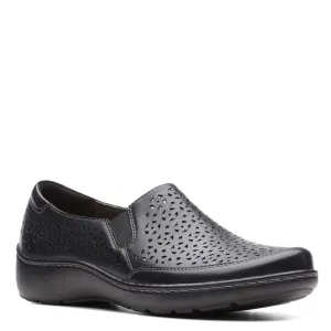Clarks Cora Sky Loafer, Black Leather, 10 Wide