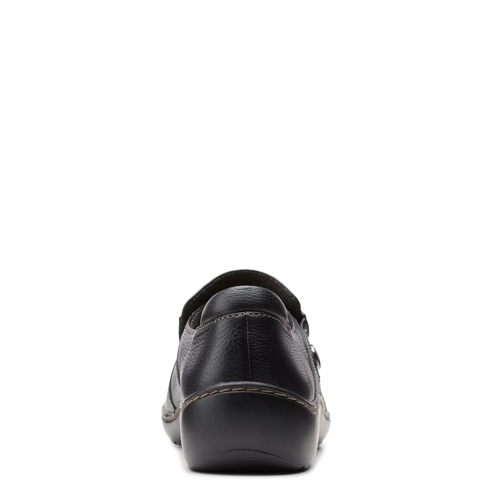 Clarks Women's Cora Poppy Loafer, Black Tumbled, 10