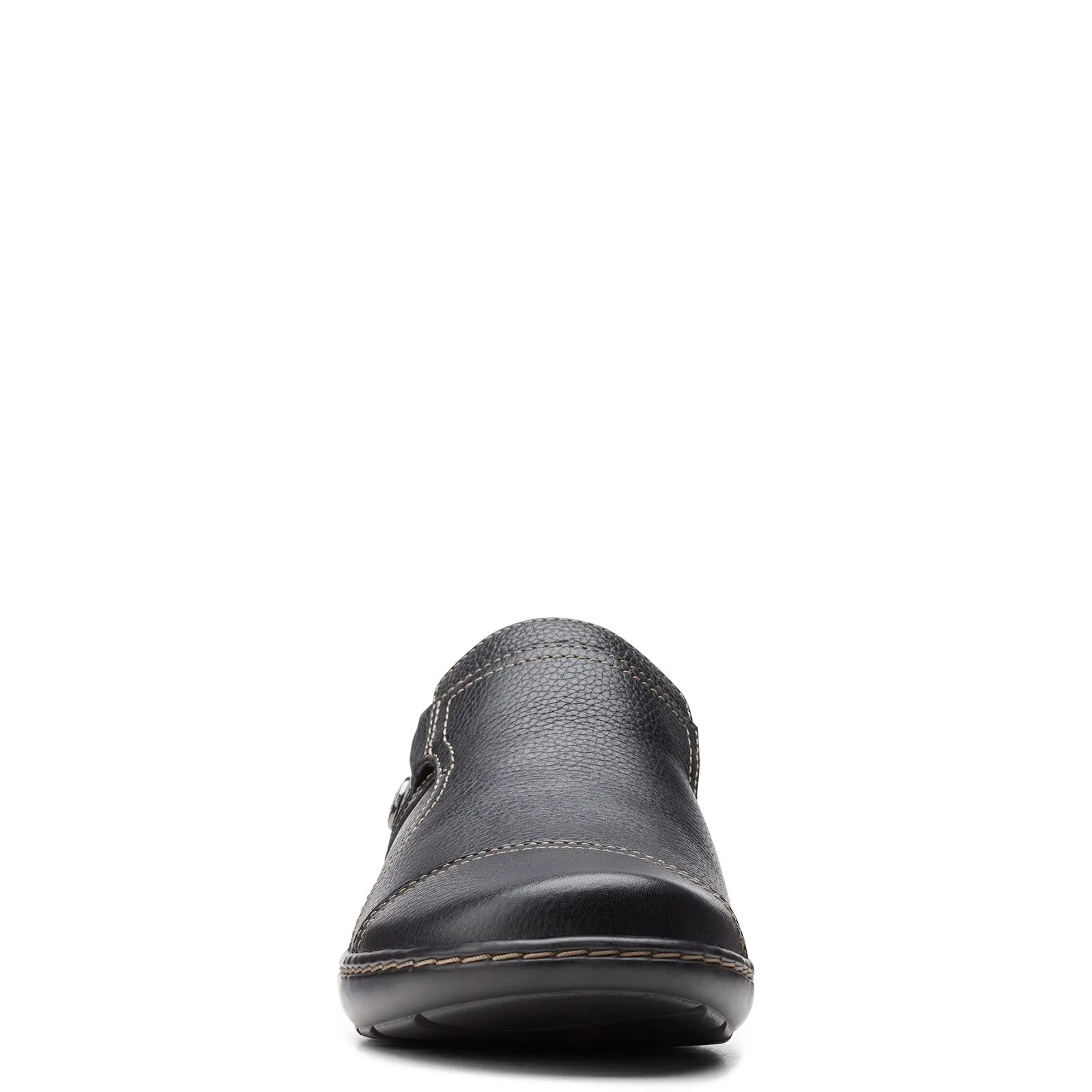 Clarks Women's Cora Poppy Loafer, Black Tumbled, 10