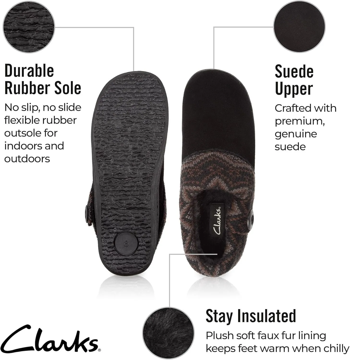 Clarks Women's Knit Scuff Slipper
