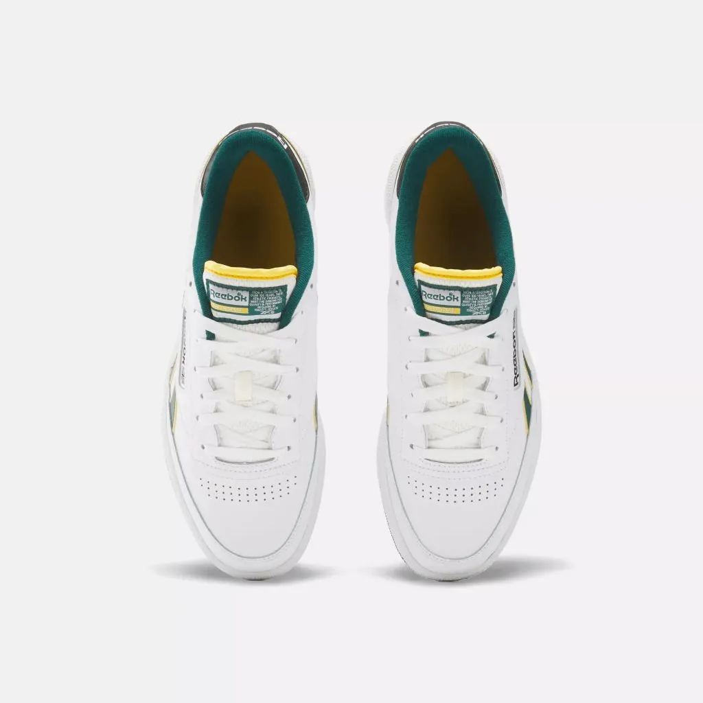 Club C Revenge Sneakers in White / Fierce Gold / Collegiate Green