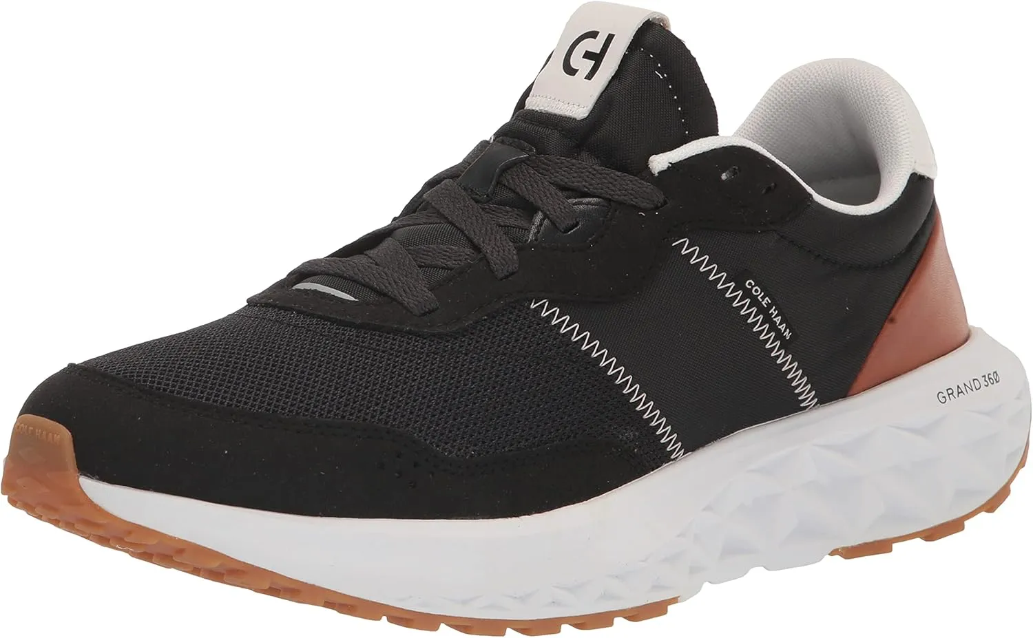 Cole Haan Men's Zerogrand All Day Runner Sneaker, Black/Natural TAN/Optic White, 11