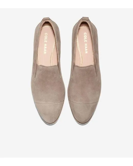 Connected Grand Slip Ambition Flats Irish One-touch operation Haan Toe On Cole Coffee/Ivory Loafers Pointed