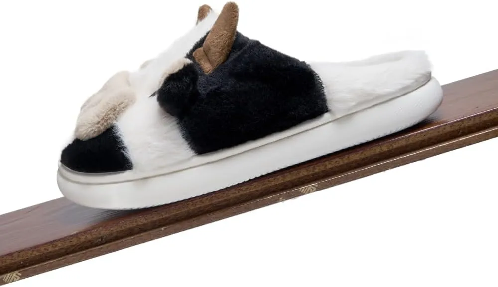 Cow Cartoon Slippers For Women Indoor And Outdoor Mens House Cute Fuzzy Keep Warm Animal Cloud Slides Winter Soft Comfy Warm Anti-Slip Home Slippe