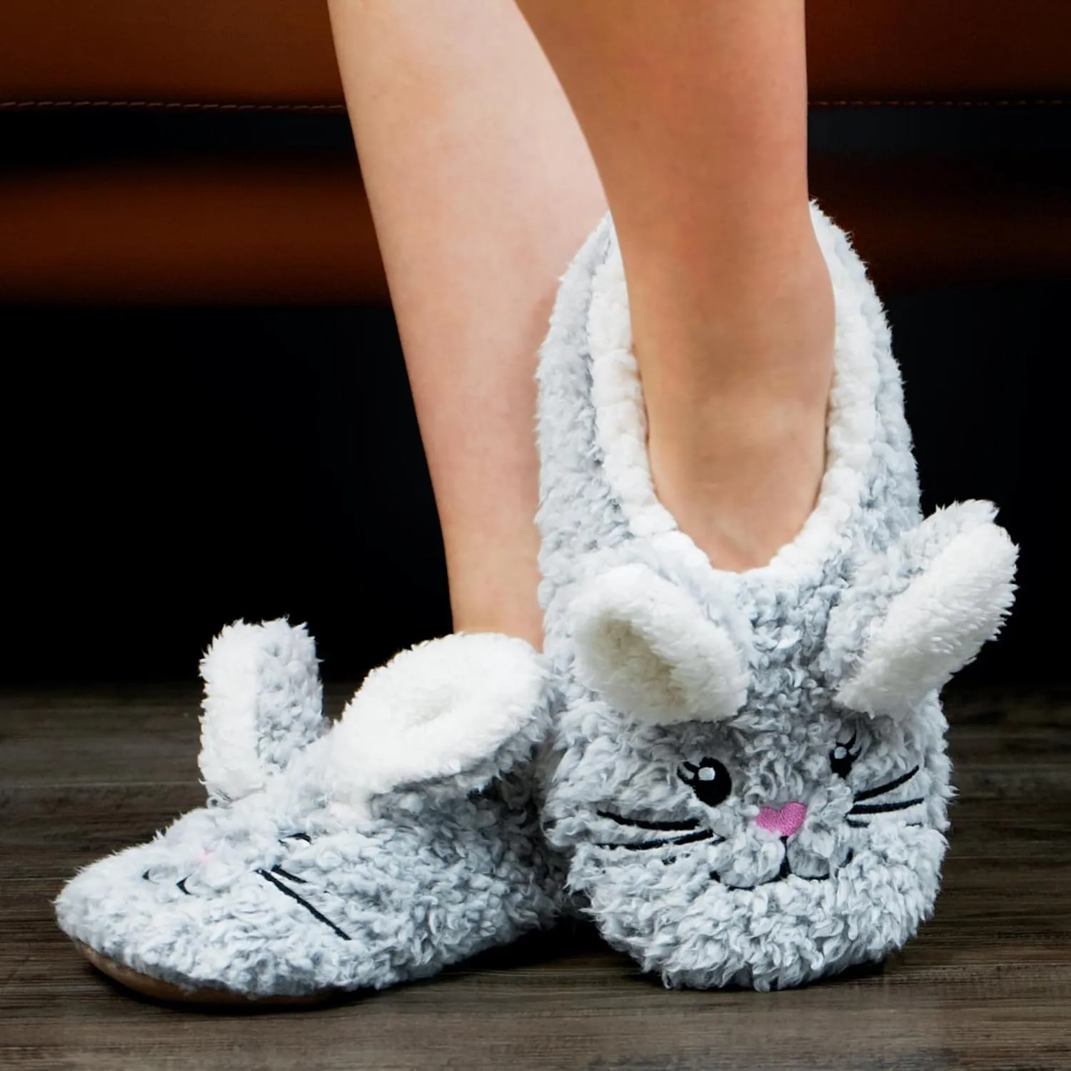 Cozylook Cute Animal House Slippers - Fuzzy Warm Bedroom Slipper Socks Non-Slip Grippers with Funny Face Designs, Fun Christmas Gifts Unique