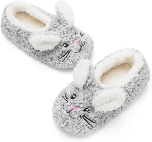 Cozylook Cute Animal House Slippers - Fuzzy Warm Bedroom Slipper Socks Non-Slip Grippers with Funny Face Designs, Fun Christmas Gifts Unique