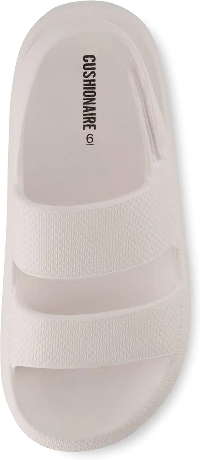 CUSHIONAIRE Women's Fuji sandal with adjustable strap and  Comfort
