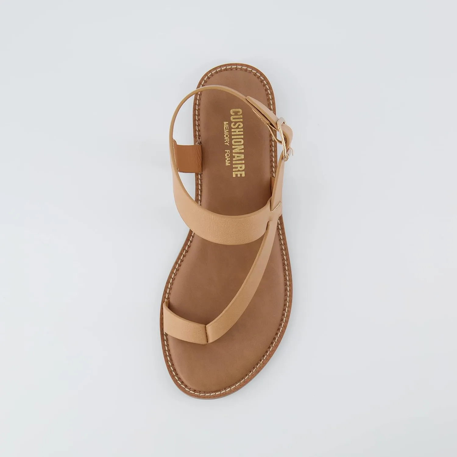CUSHIONAIRE Women's Lennox toe loop sandal  Memory Foam, Wide Widths Available