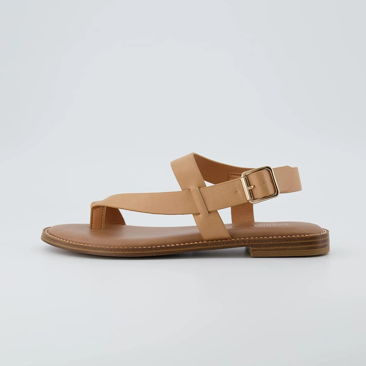 CUSHIONAIRE Women's Lennox toe loop sandal  Memory Foam, Wide Widths Available