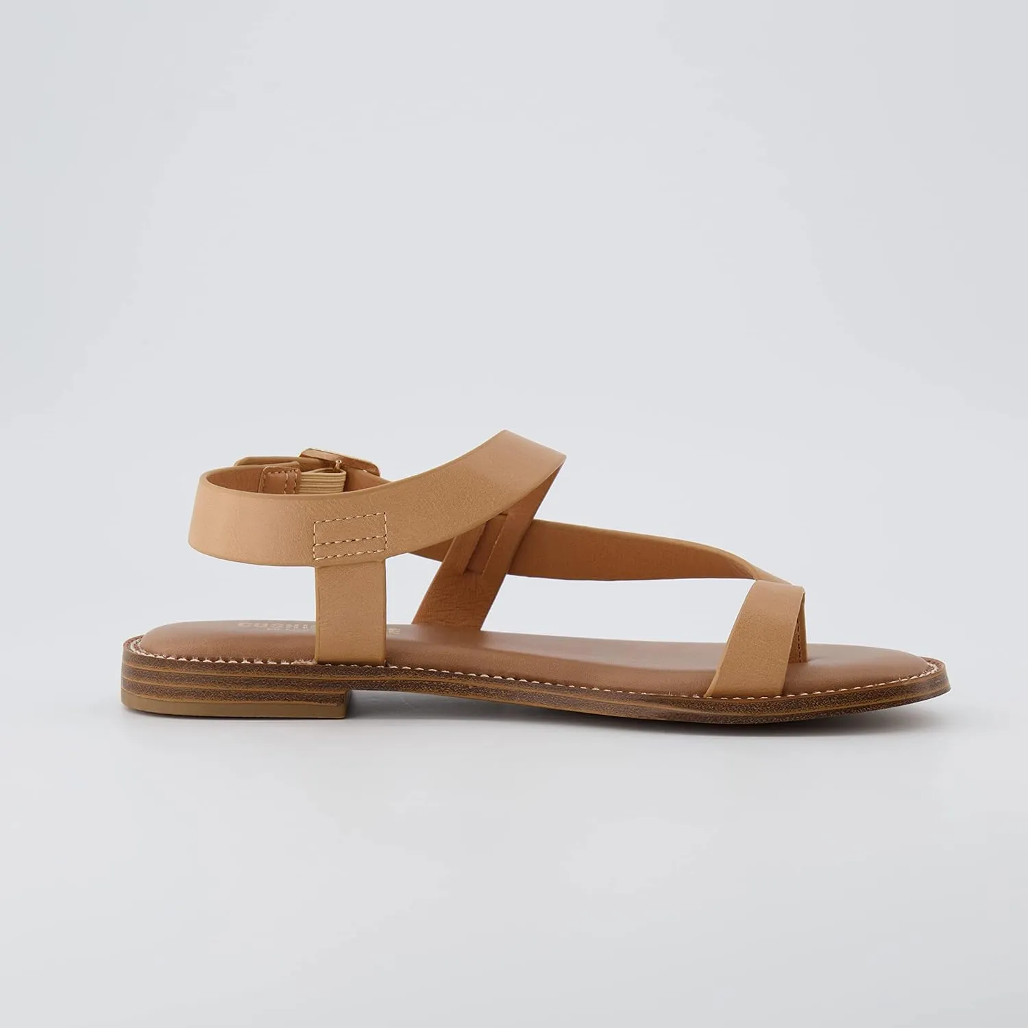 CUSHIONAIRE Women's Lennox toe loop sandal  Memory Foam, Wide Widths Available