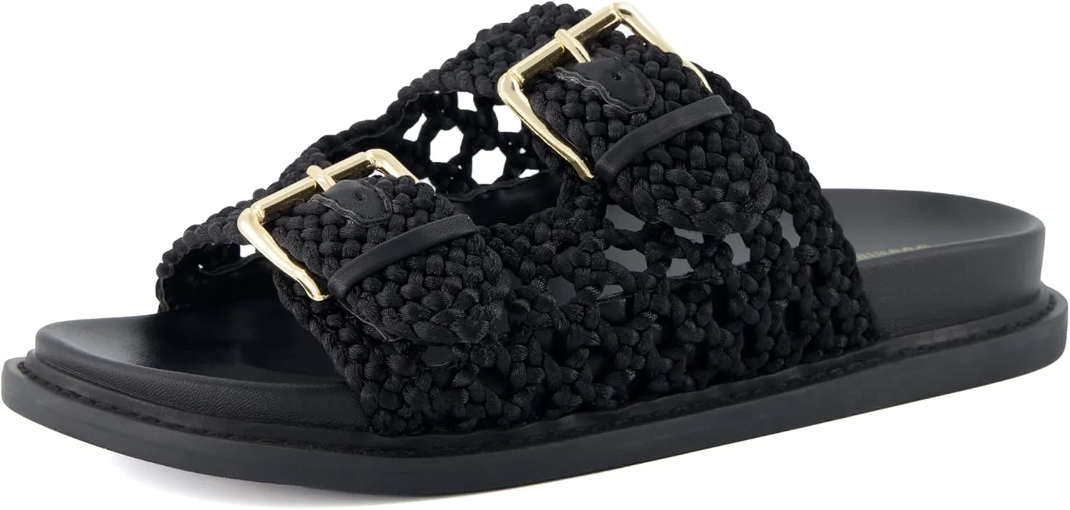 CUSHIONAIRE Women's Weaver Woven footbed sandal with  Comfort, Wide Widths Available