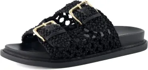 CUSHIONAIRE Women's Weaver Woven footbed sandal with  Comfort, Wide Widths Available