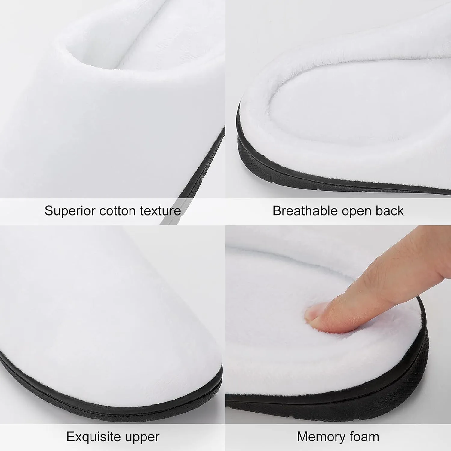 Custom Slippers for Women Men, Personalized Non-Slip Indoor Outdoor Winter Bedroom Shoes Add Your Image Logo Text