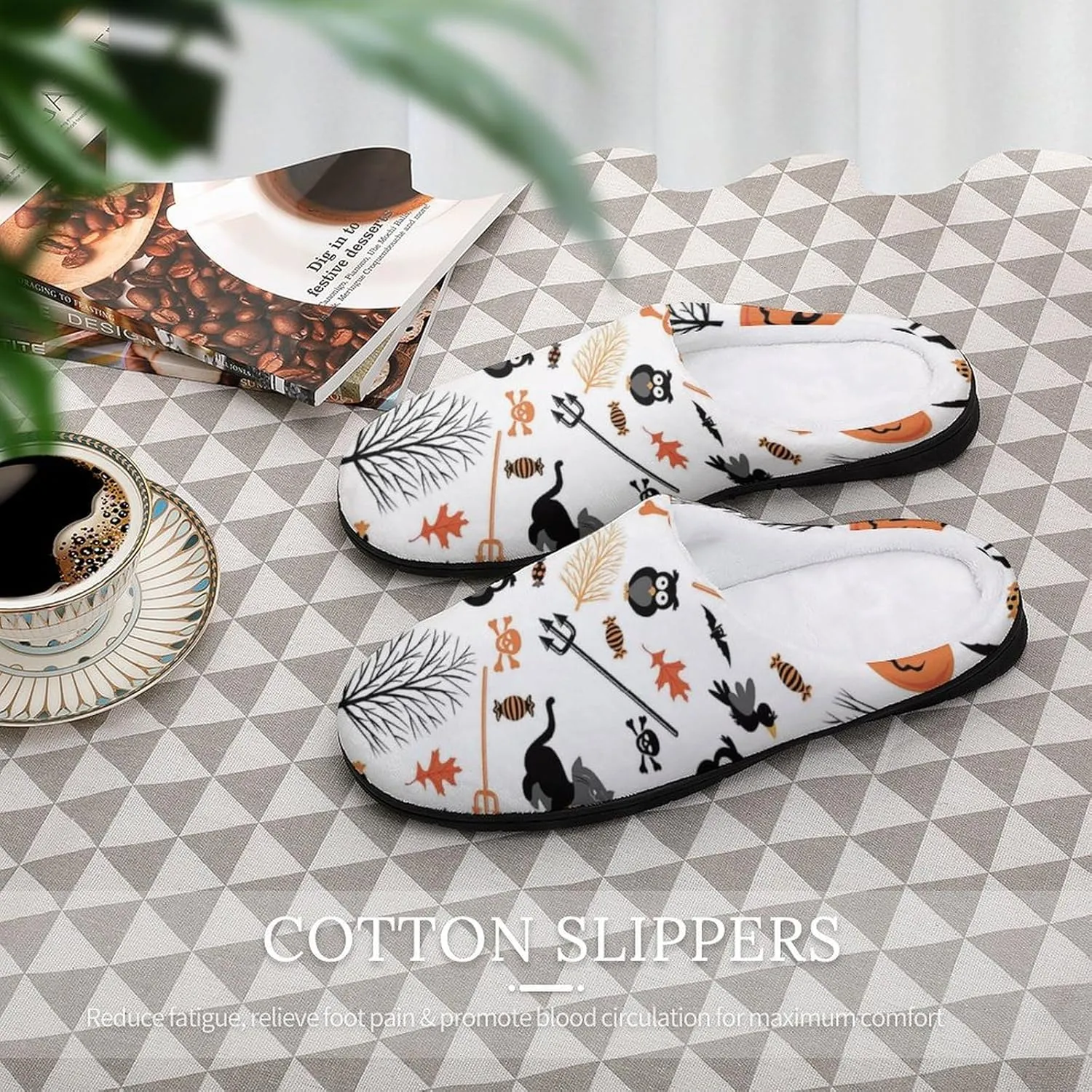 Custom Slippers for Women Men, Personalized Non-Slip Indoor Outdoor Winter Bedroom Shoes Add Your Image Logo Text