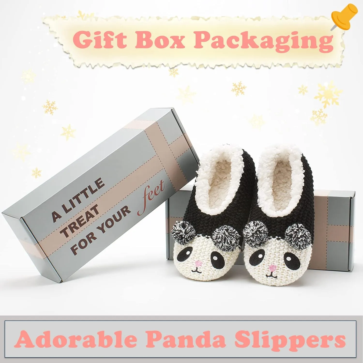 Cute Animal House Slippers, Warm Fuzzy Slipper Socks with Grippers Non Slip, Cozy Funny Gifts