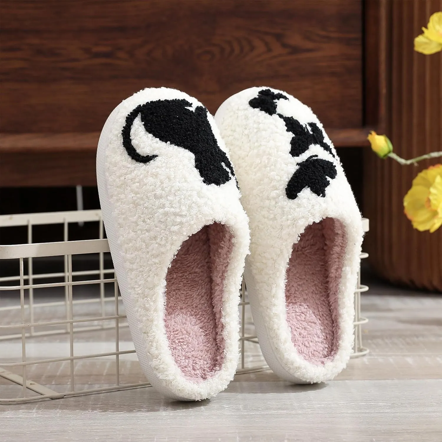 Cute Animal Slippers for Women Man Cartoon Animal Slippers for Woman Fuzzy Memory Foam Winter Warm Fluffy Shoes