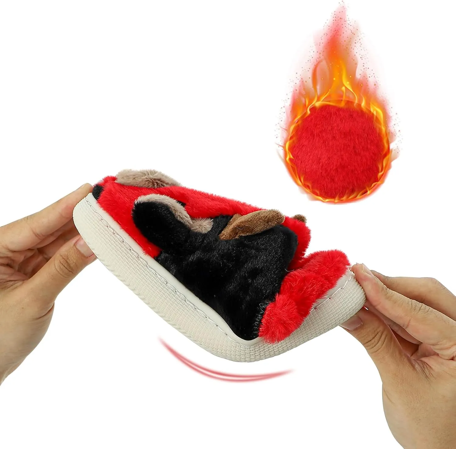 Cute Cartoon Cow Slippers for Girls Boys, Toddler Kids Animal House Slipper Warm Fuzzy Shoes with Memory Foam for Indoor Outdoor
