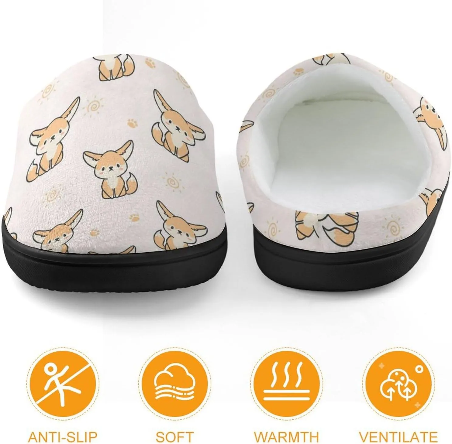 Cute Fennec Fox Cute Slippers For Girls Boys Anti Slip House Slipper Warm Shoes For Indoor Outdoor