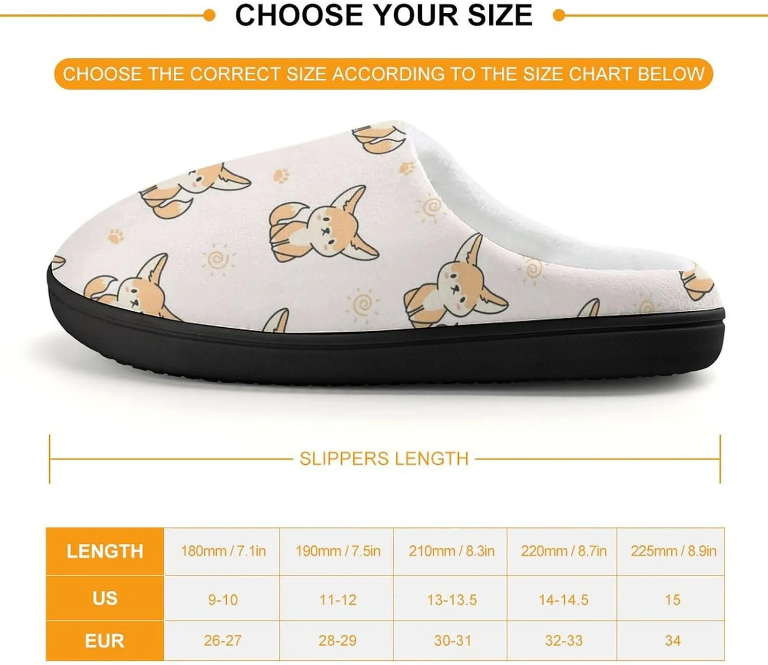 Cute Fennec Fox Cute Slippers For Girls Boys Anti Slip House Slipper Warm Shoes For Indoor Outdoor