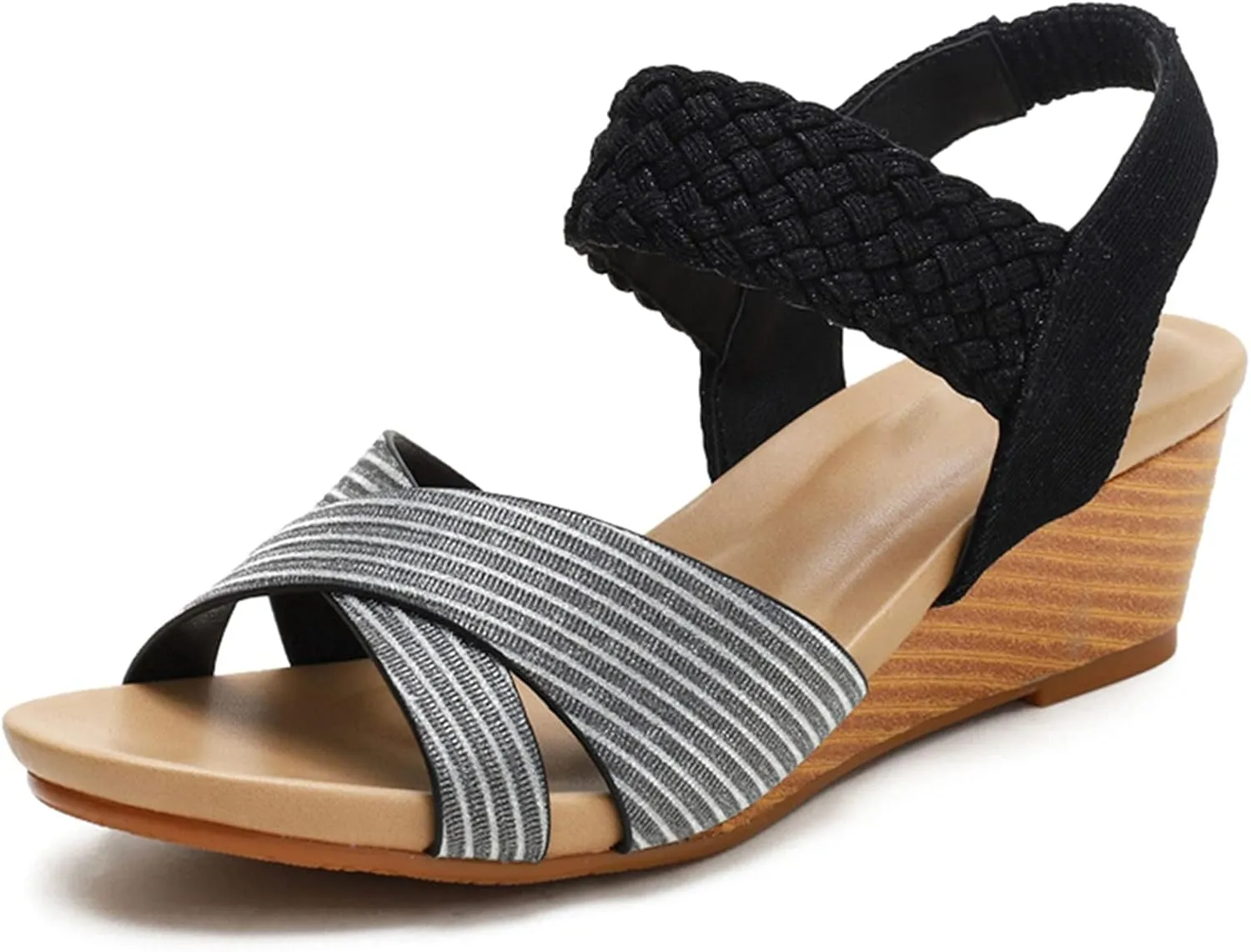 CYNLLIO Gladiator Sandals for Women Wedge Platform Roman Heel Sandals Open Toe Elastic Shoes