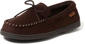 Dearfoams Gifts for Men, Dad, Brother, Husband - Men's Moccasin Slippers - Breathable Memory Foam Toby Men's Slipper