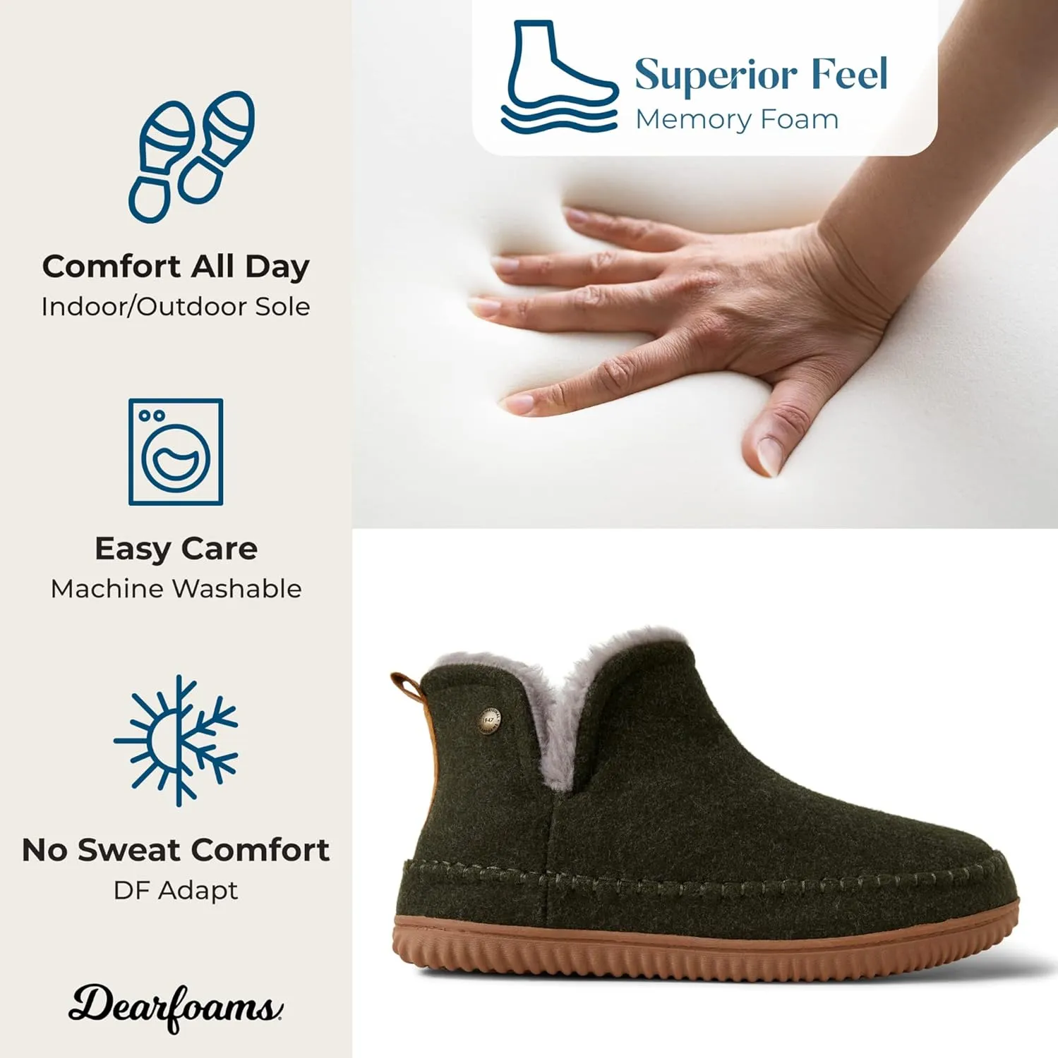 Dearfoams Men's Brixen Indoor/Outdoor Memory Foam Boot Alpine Camping Cozy Slipper House Shoe