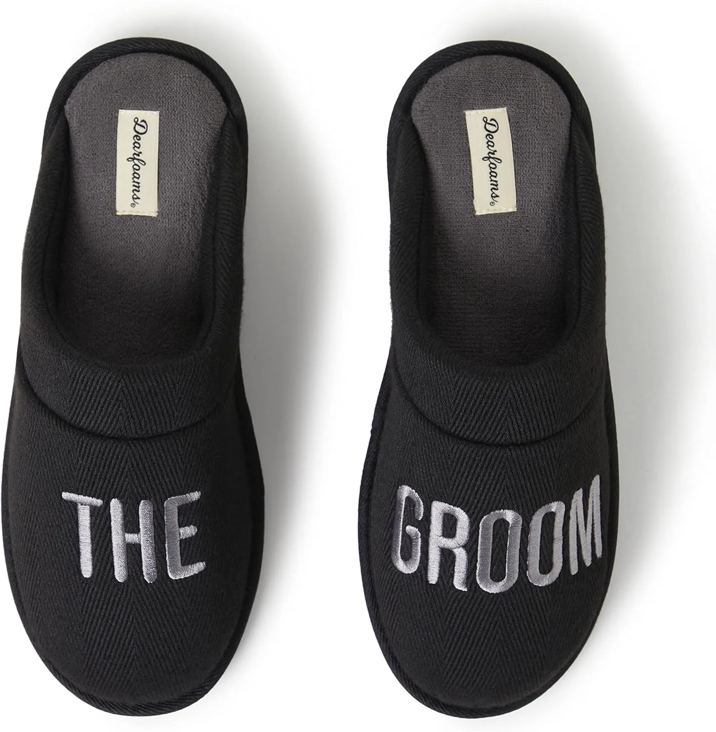 Dearfoams Men's Groom & Groomsmen Giftable Wedding Day Scuff Slipper