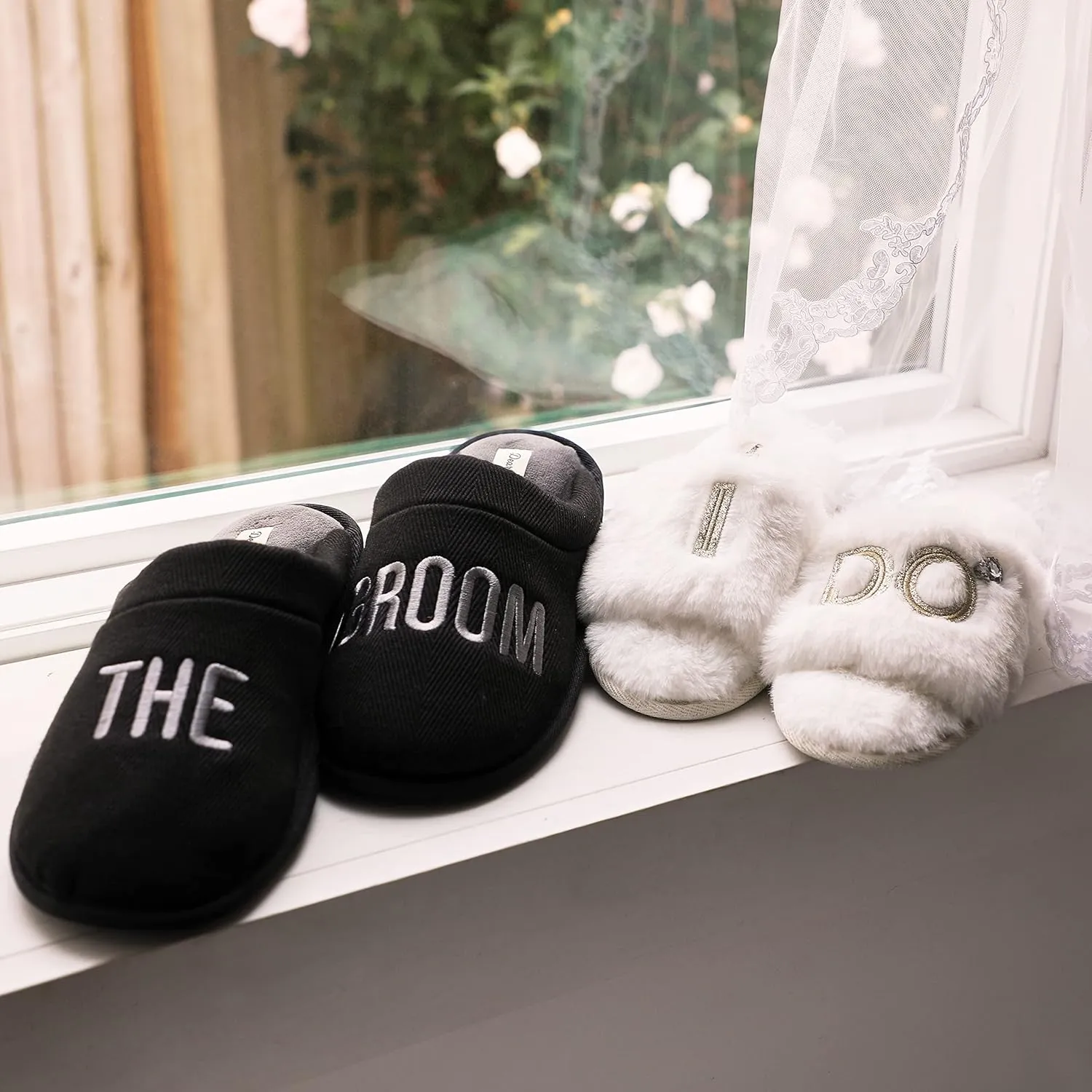 Dearfoams Men's Groom & Groomsmen Giftable Wedding Day Scuff Slipper