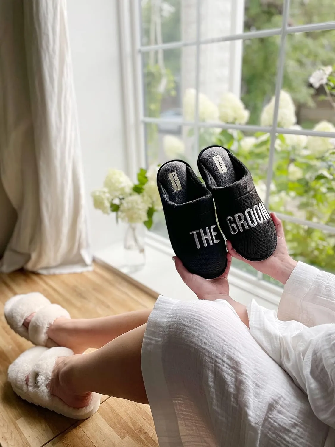 Dearfoams Men's Groom & Groomsmen Giftable Wedding Day Scuff Slipper