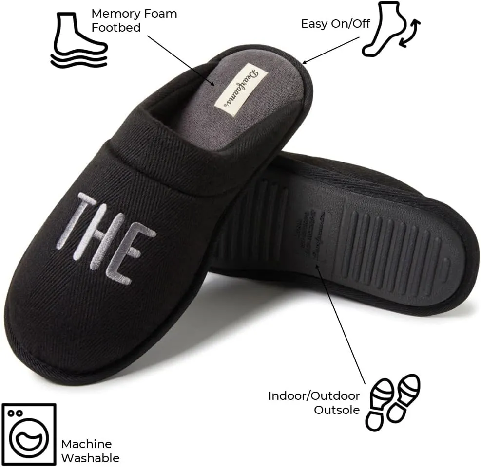 Dearfoams Men's Groom & Groomsmen Giftable Wedding Day Scuff Slipper