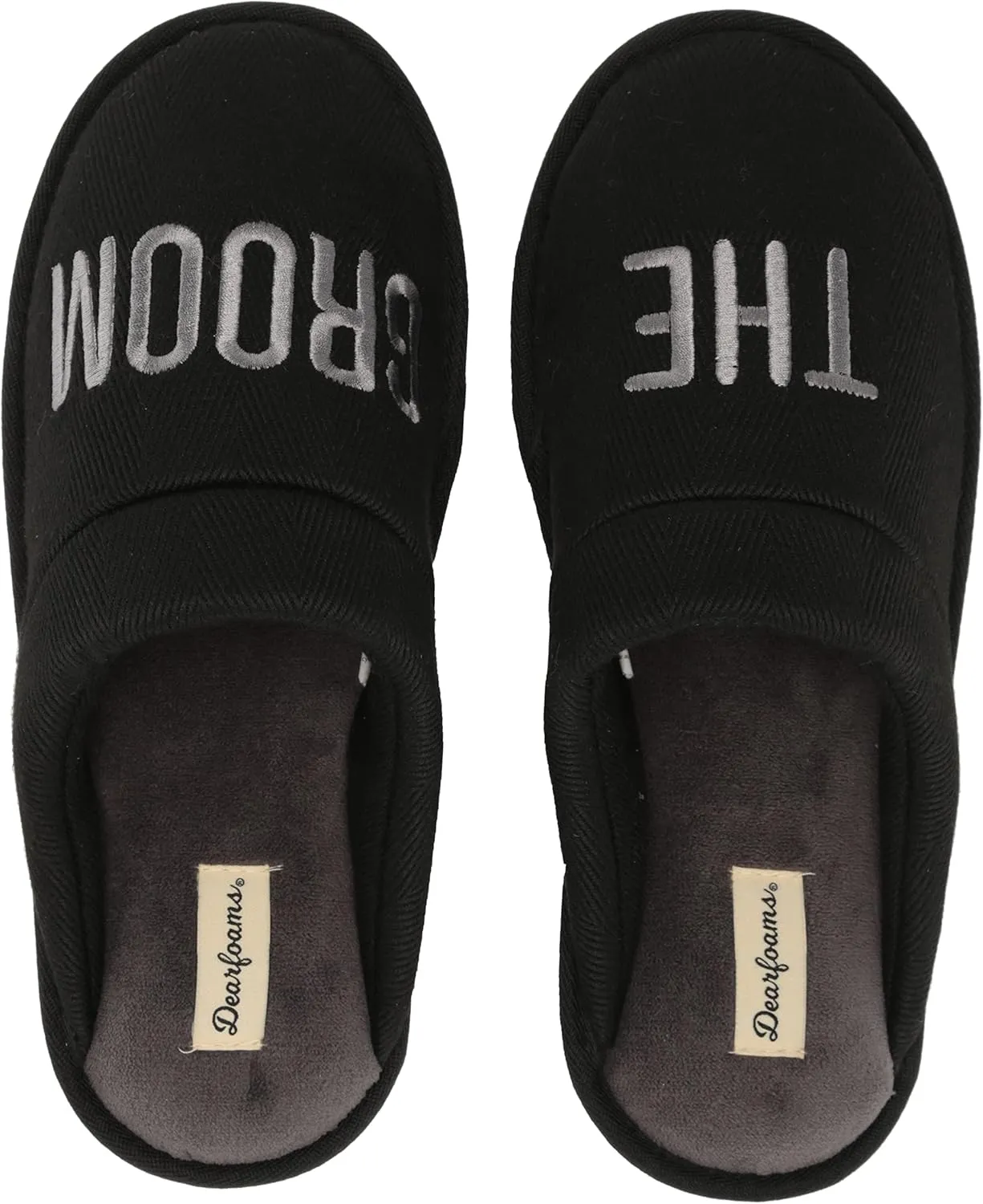 Dearfoams Men's Groom & Groomsmen Giftable Wedding Day Scuff Slipper