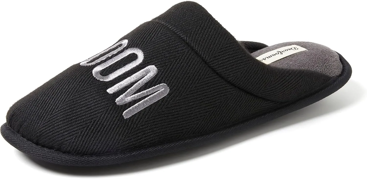 Dearfoams Men's Groom & Groomsmen Giftable Wedding Day Scuff Slipper