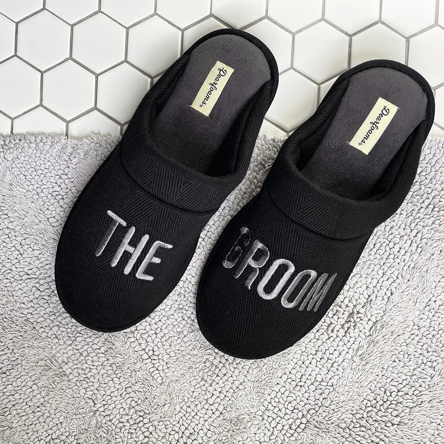 Dearfoams Men's Groom & Groomsmen Giftable Wedding Day Scuff Slipper