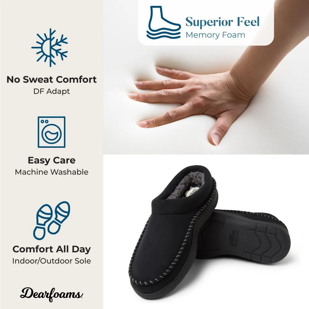 Dearfoams Men's Thompson Memory Foam Indoor/Outdoor Clog Slipper