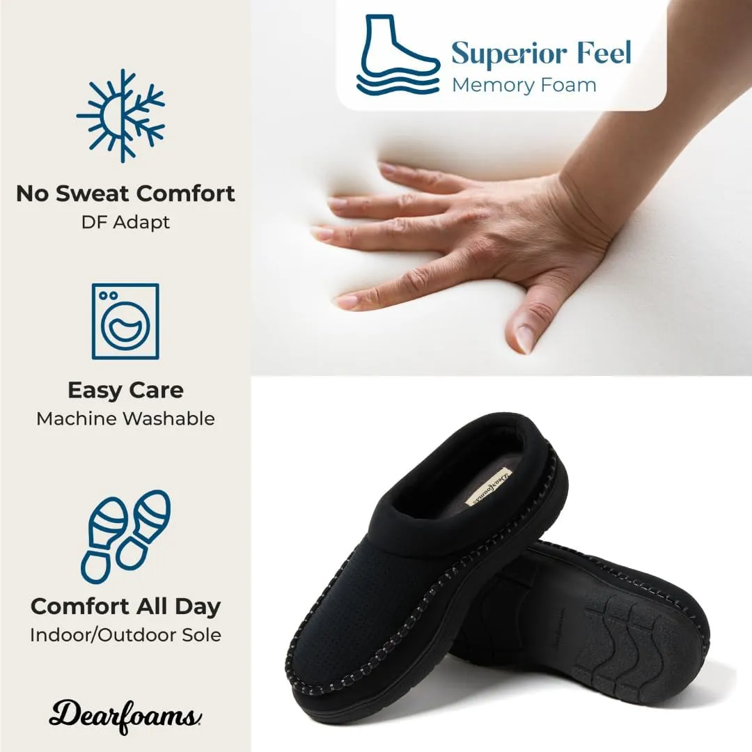 Dearfoams Men's Thompson Memory Foam Indoor/Outdoor Clog Slipper