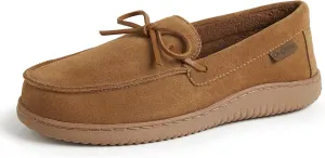 Dearfoams Men's Woodstock Energy Return Comfort Indoor/Outdoor Memory Foam Moccasin with Tie Slipper