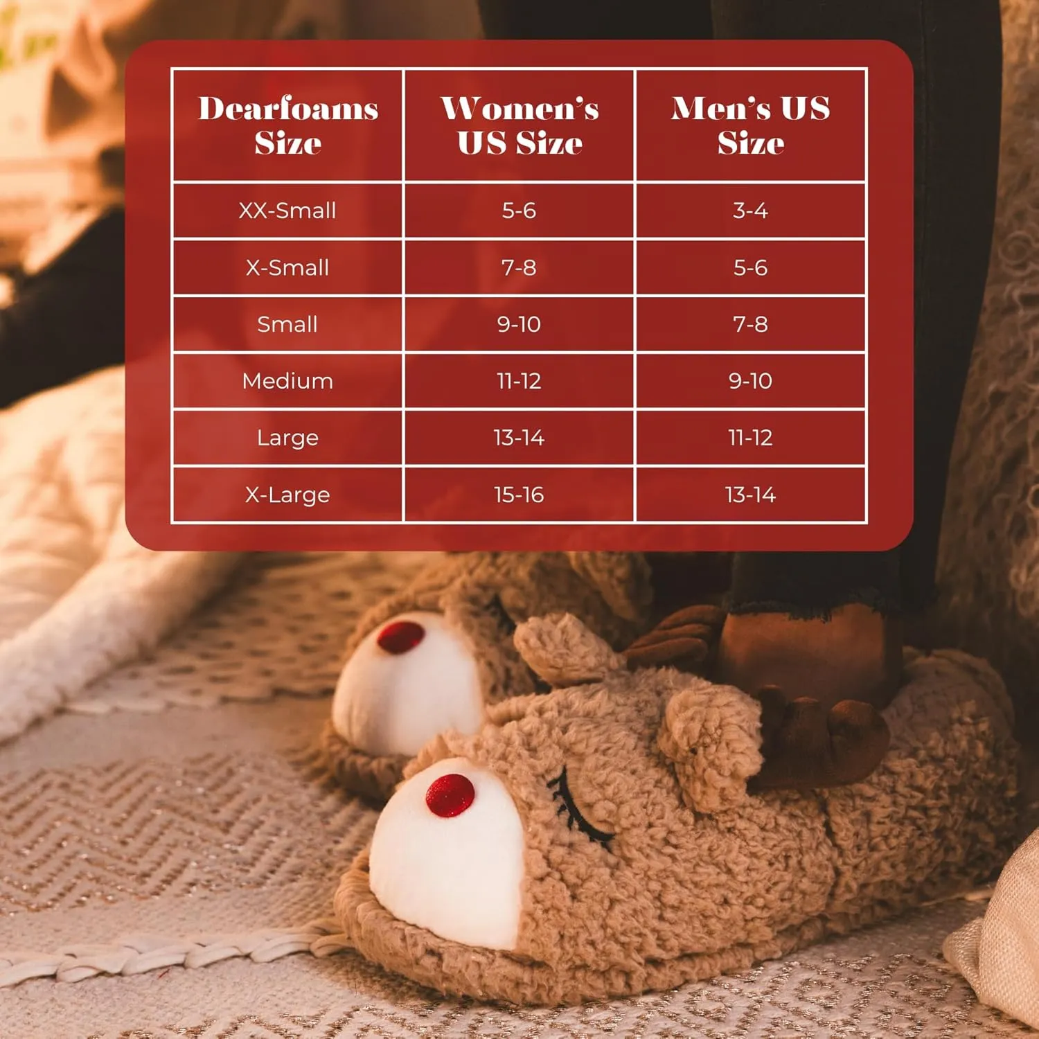 Dearfoams Unisex-Adult Matching Family Holiday Christmas Reindeer & Turkey Scuff Slipper