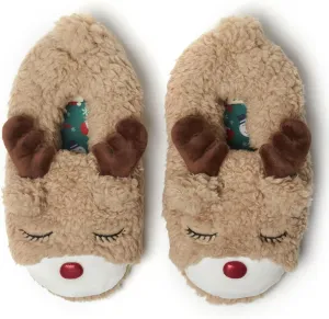 Dearfoams Unisex-Adult Matching Family Holiday Christmas Reindeer & Turkey Scuff Slipper
