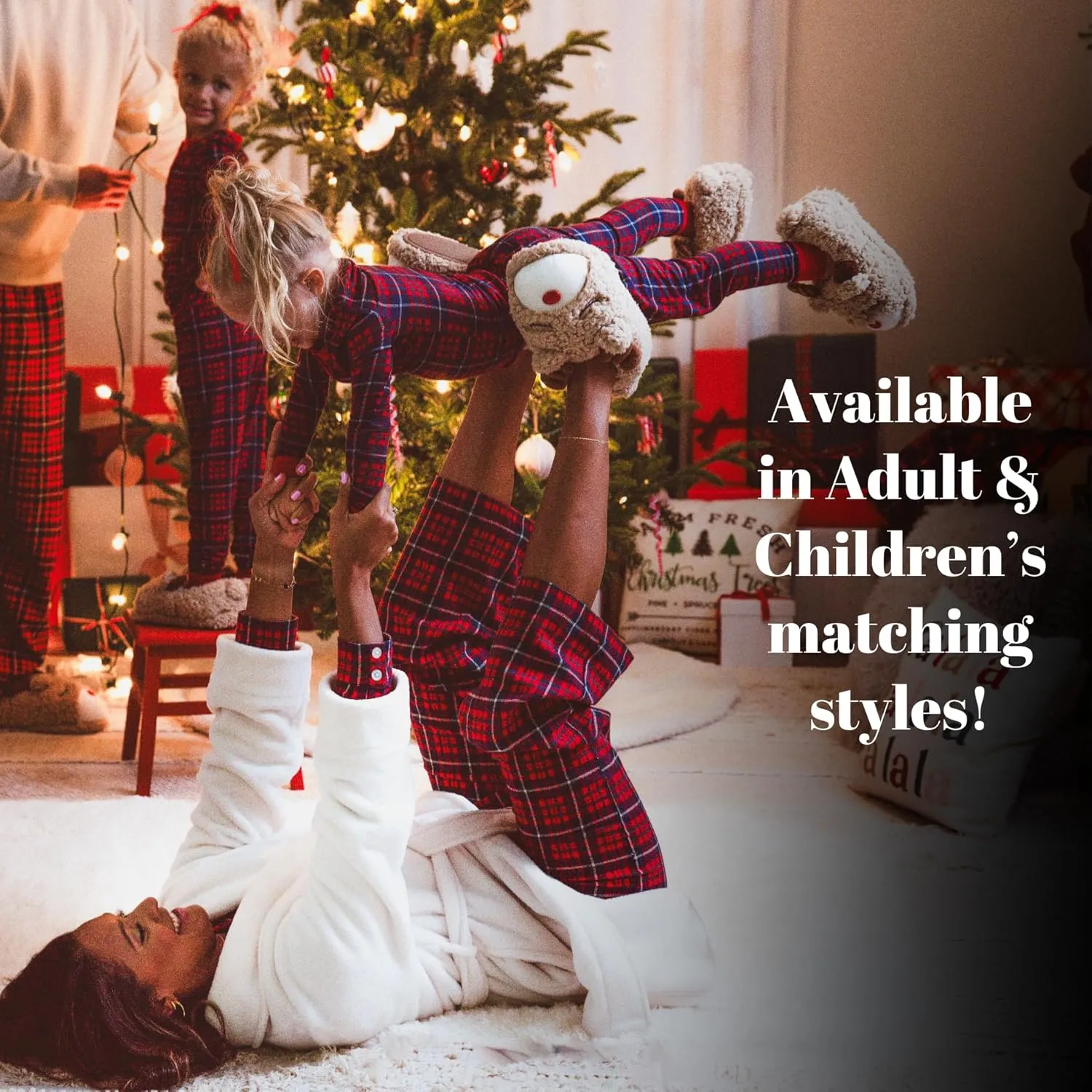Dearfoams Unisex-Adult Matching Family Holiday Christmas Reindeer & Turkey Scuff Slipper