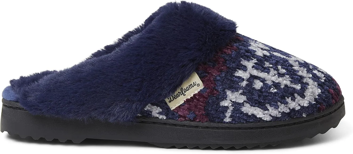 Dearfoams Women's Allison Chenille Fairisle Scuff Slipper