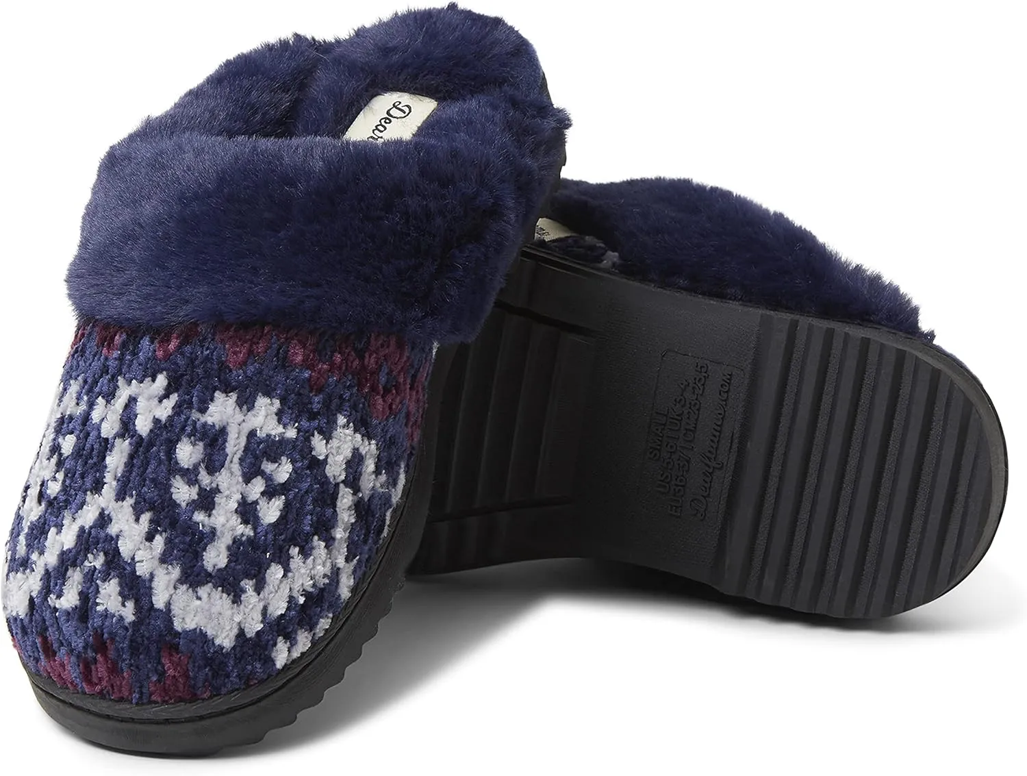 Dearfoams Women's Allison Chenille Fairisle Scuff Slipper