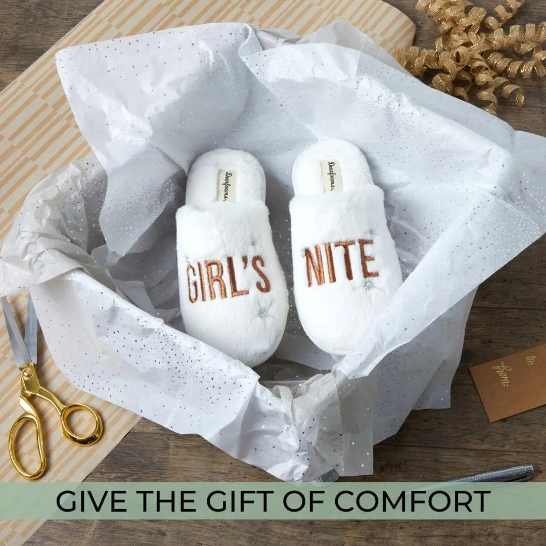 Dearfoams Women's Bridal Slide-On Slipper