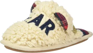 Dearfoams Women's Buffalo Check Lil Bear Scuff Slipper